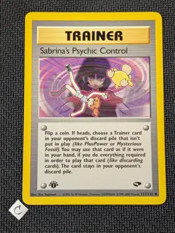 Sabrina's Psychic Control 121/132 - Gym Challenge 1st Edition Pokemon TCG NM - Image 1