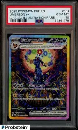 2025 Pokemon PRE EN Prismatic Evolutions Umbreon EX SIR 161/131 PSA 10 GEM MINT - Image 1