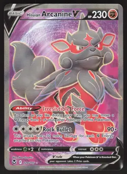 Hisuian Arcanine V 179/195 Ultra Rare Pokemon TCG Silver Tempest NM - Image 1