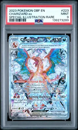 2023 POKEMON OBF EN-OBSIDIAN FLAMES SPECIAL ILLUSTRATION RARE CHARIZARD EX PSA 9 - Image 1