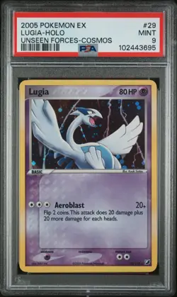 POKEMON 2005 LUGIA-HOLO COSMOS EX UNSEEN FORCES #29 PSA 9 - Image 1