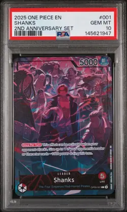 ONE PIECE 2025 SHANKS 2ND ANNIVERSARY SET #001 PSA 10 - Image 1
