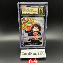 CGC PRISTINE 10 MONKEY D. LUFFY #P-075 SAIKYO JUMP PROMO 2024 ONE PIECE JPN 64 - Image 1