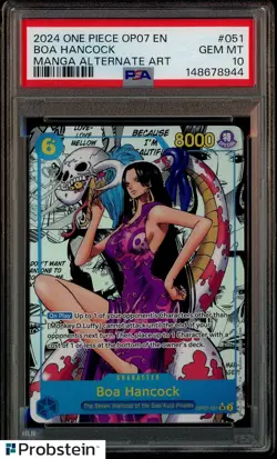 2024 One Piece OP07 Manga Alternate Art #051 Boa Hancock PSA 10 GEM MINT - Image 1