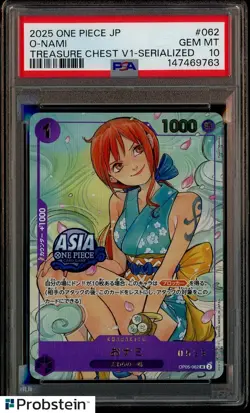 2025 One Piece JPN Treasure Chest V1 Serialized #0529 O-Nami #062 PSA 10 - Image 1