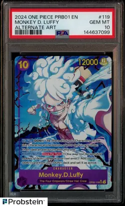 2024 One Piece PRB01 EN #119 Monkey D.Luffy Alternate Art PSA 10 GEM MINT - Image 1