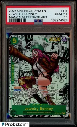2025 One Piece OP-12 EN Manga Alternate Art #118 Jewelry Bonney PSA 10 GEM MINT - Image 1