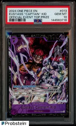 2024 One Piece Promo Official Event Top Prize #013 Eustass Captain Kid PSA 10 - Image 1