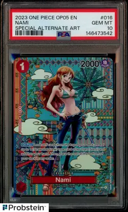 2023 One Piece OP05 EN Special Alternate Art #016 Nami PSA 10 GEM MINT - Image 1