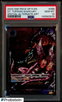 2025 One Piece OP13 Special Alt Art Demon God #089 St. Topman Warcury PSA 10 - Image 1