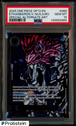 2025 One Piece OP13 Special Alt Art Demon God #080 Ethanbaron V. Nusjuro PSA 10 - Image 1