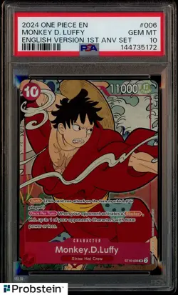 2024 One Piece English Version 1st Anniversary Set #006 Monkey D. Luffy PSA 10 - Image 1
