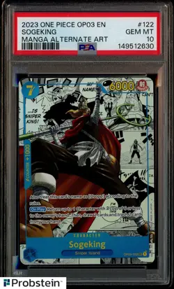 2023 One Piece OP03 EN Manga Alternate Art #122 Sogeking PSA 10 GEM MINT - Image 1