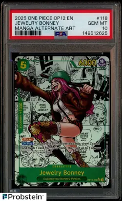 2025 One Piece OP-12 EN Manga Alternate Art #118 Jewelry Bonney PSA 10 GEM MINT - Image 1