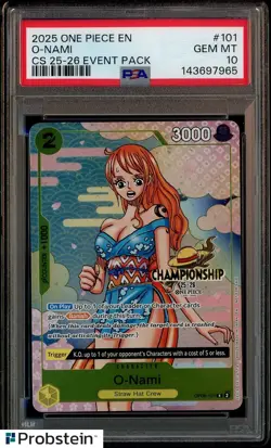 2025 One Piece EN CS 25-26 Event Pack #101 O-Nami PSA 10 GEM MINT - Image 1