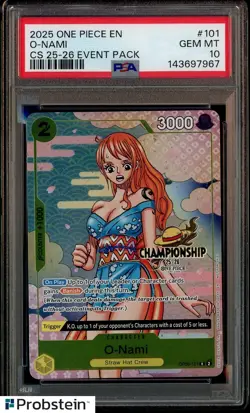 2025 One Piece EN CS 25-26 Event Pack #101 O-Nami PSA 10 GEM MINT - Image 1
