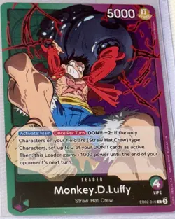 One Piece CG Monkey D Luffy EB02-010 Extra Booster NM/M RARE Anime 25th Leader! - Image 1