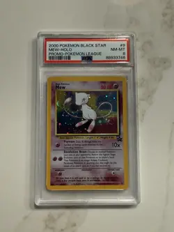 Pokemon 2000 Black Star Mew Holo Card #9 PSA 8 - Image 1