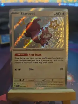 Pokemon Skwovet TCG Paldean Fates Shiny Holo Rare Card 205/091 NM - Image 1