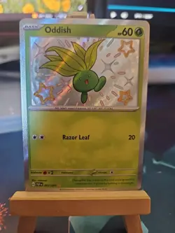 Pokemon TCG Oddish Baby Shiny Paldean Fates Scarlet & Violet Card 092/091 NM - Image 1