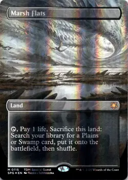Marsh Flats (Borderless) (Dragonscale Foil) TDM SPG #0115 - Magic MTG NM - Image 1