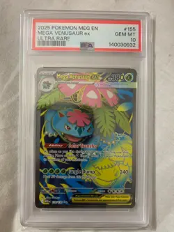 2025 POKEMON MEG EN-MEGA EVOLUTION ULTRA RARE #155 MEGA VENUSAUR ex PSA 10 - Image 1