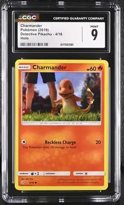 Pokemon Charmander 2019 Detective Pikachu 4/18 Holo CGC 9 - Image 1