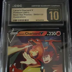 Pokemon CGC Pristine 10 Lance's Charizard V 2021 SWSH133 Black Star Promos - Image 2