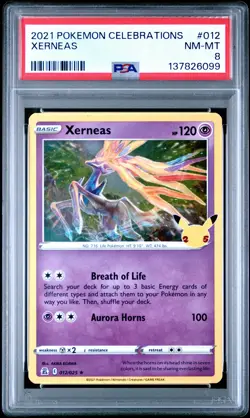 2021 POKEMON CELEBRATIONS #012 XERNEAS PSA 8 - Image 1