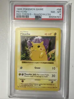 Pokemon PSA 8 Pikachu (Red Cheeks) 058/102 Base Set (Shadowless) Regular - Image 1