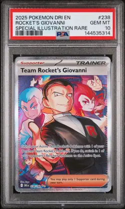 2025 Pokemon Destined Rivals Rocket's Giovanni SIR PSA 10 Gem Mint 238 - Image 1