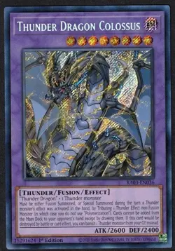 Yugioh Thunder Dragon Colossus RA03-EN036 Secret Rare 1st Ed - NM - Image 1