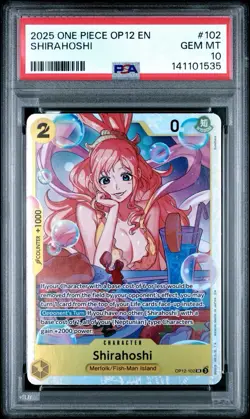 PSA 10 Shirahoshi OP12-102 SR 2025 One Piece Op12-Legacy Of The Master #102 - Image 1