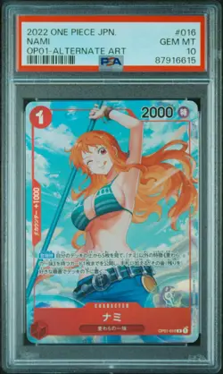 ONE PIECE 2022 NAMI AA JP OP01-ROMANCE DAWN #016 PSA 10 - Image 1