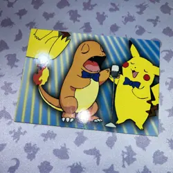 Pokemon Topps Series 3: Puzzle Card P06 of 6 (Charmander & Pikachu Singing) MP - Image 1