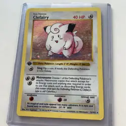 1st Edition Shadowless Base Set Clefairy 5/102 Holo Rare 1999 WOTC Pokemon Card - Image 1