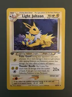 Pokemon Light Jolteon Neo Destiny Rare 1st Edition Card 48/105 English 70 HP - Image 1
