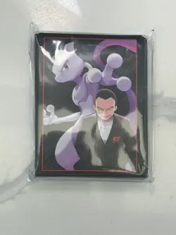 Pokemon Mewtwo Rocket Card Sleeves 65 Black Purple Destined Rivals ETB - Image 1