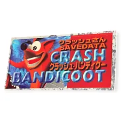 Sony PlayStation 1 PS1 Crash Bandicoot SAVE DATA Vintage VTG Memory Card Sticker - Image 1