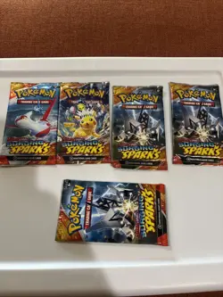 Pokemon TCG Scarlet and Violet Surging Sparks Booster Packs Sealed (5) - Image 1