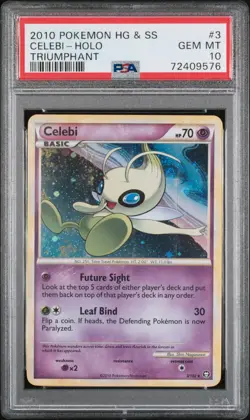 2010 Pokemon Triumphant Celebi-Holo #3 PSA 10 Heartgold & Soulsilver Pop 38 - Image 1