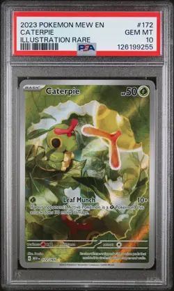2023 POKEMON MEW EN-151 ILLUSTRATION RARE #172 CATERPIE PSA 10 - Image 1