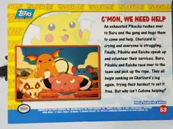 C'MON WE NEED HELP #53 TOPPS PIKACHU'S VACATION BLACK LABEL POKEMON 1998 LP - Image 2