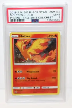 Moltres Holo #SM143 Black Star Promo 2018 Pokemon Collectors Chest PSA 9 Mint - Image 1