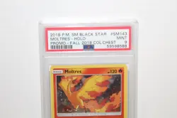Moltres Holo #SM143 Black Star Promo 2018 Pokemon Collectors Chest PSA 9 Mint - Image 5
