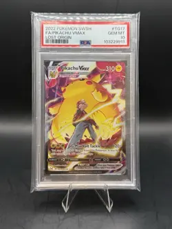Pokemon Pikachu VMAX Trainer Gallery Ultra Rare TG17/TG30, Lost Origin PSA 10 - Image 1