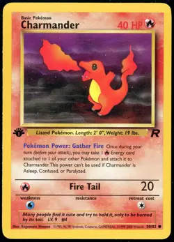 Pokemon TCG Team Rocket 1st Edition Charmander 50/82 LP-MP - Image 1