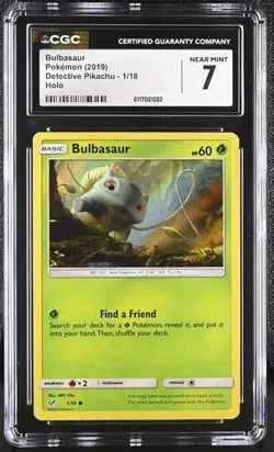 Pokemon Bulbasaur 2019 Detective Pikachu 1/18 Holo CGC 7 - Image 1