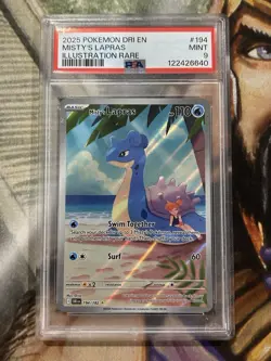 Misty’s Lapras 194/182 Destined Rivals Illustration Rare IR Full Art - PSA 9 🔥 - Image 1