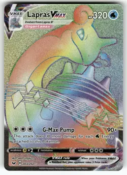 Lapras VMAX (Secret) SWSH01: Sword & Shield Base Set Secret Rare,Holo Pokemon NM - Image 1